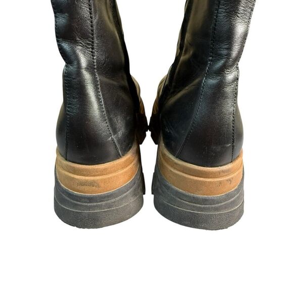 Alohas Sapphire Nutty Leather Platform Boots Black Brown Size 39 Chunky Sole - Picture 11 of 16